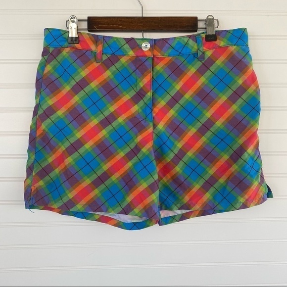 Rainbow plaid Shorts Size 12 - Picture 6 of 11